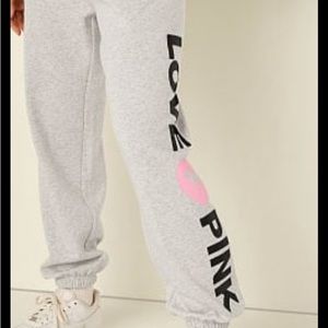 Victoria Secret PINK ORIGINALS GREY CAMPUS JOGGERS MEDIUM NWT